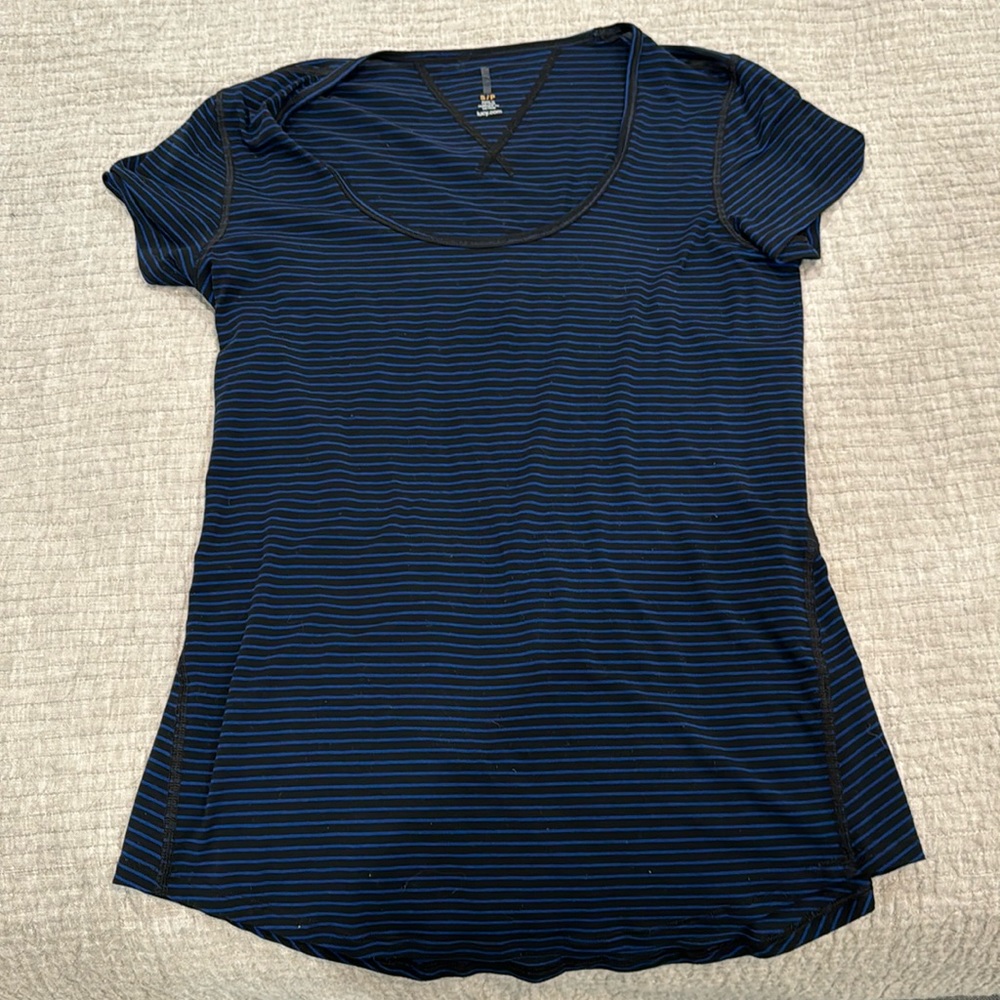 Lucy small blue and black striped tee